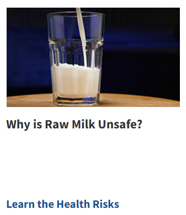 Raw milk unsafe
